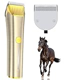 oneisall Kabelloses Schermaschine Pferd+ Ersatzklingen aus Metall Set, Leise Pferdeschermaschine...