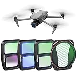 NEEWER Effekt Filter Set Kompatibel mit DJI Air 3, 4 Pack Snap On HD Soft GND1.2 Weiches ND...