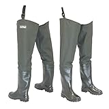 Watstiefel Herren Anglerhose mit Stiefel wasserdichte Wathose Größe Gr. 42 Lange Watthosen...