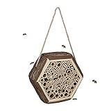 Relaxdays Insektenhotel, Nisthilfe für Wildbienen, Garten, Balkon, Bienenhotel zum Aufhängen, HBT:...