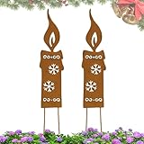 Schneeflocken-Gartenstecker – Schneeflocken-Kerzenhalter, Weihnachts-Schneeflocken-Kerzenhalter, 2...