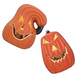 LOLIPPYY 2 Stück Halloween Deko Kürbis Gesicht Laternen Teiliges ohne Licht Gruselige Halloween...