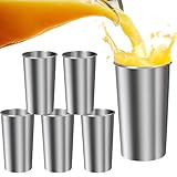 Stainless Steel Cups | 6 Stück Campingbecher | unzerbrechlicher Stackable Tumbler | 600 ml...
