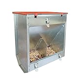 Kaninchen-Futterautomat Metall mit Deckel aus Kunststoff - 2,5 kg - 2 Fressstelle - Futternapf -...