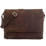 LEABAGS Oxford Leder-Umhängetasche I Laptoptasche bis 15 Zoll I Messenger Bag aus echtem...