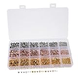 Beatifufu 1 Schachtel Fächer Ccb Perlen mit Stern Herz Zylinder Runde Spacer Beads zum Auffädeln...