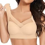 Sport BH Damen Gepolstert Bralette T-Shirts BH Seamless Bra Push Up Soft BH V Sschnitt Weicher...