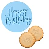 Fondant Blau Prägestempel „Happy Birthday“ für Kuchen Fondant 8cm 3D Prägestempel...