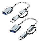 USB C auf USB 3.0 Adapter, 2 in 1 USB C /Micro auf USB Adapter(2 Stück), OTG Kabel Micro USB...