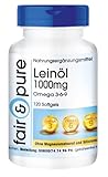 Fair & Pure® - Leinöl 1000 mg - 120 Softgels - essenzielle Fettsäuren Omega 3-6-9 - leicht...