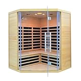 3-4 Personen Ecksauna – EMF-arme Ferninfrarot Heimsauna aus kanadischer Hemlocktanne mit...