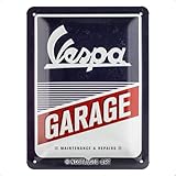 Nostalgic-Art Retro Blechschild, 15 x 20 cm, Vespa – Garage – Geschenk-Idee für Roller-Fans,...