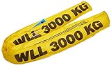 Braun 30021RS Rundschlinge 3000 kg Tragkraft, 2 m Umfang, endlos mit Polyesterkern, gelb