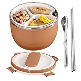 Generisch Warme | Kinder Brotdose Mit Besteck | Tragbarer Auslaufsicherer Mehrfachbehälter Für...