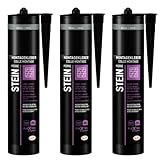 Montagekleber Steinkleber für Stein & Naturstein je 420g - wetterfest - grau (3 x 420g)