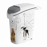 Curver PetLife Futter-Container 10 kg / 23L Trockenfutterbehälter für Hunde 23,5x49,7x50,30cm