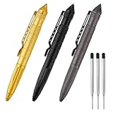 3 Stück Tactical Pen mit 3 Tinten Nachfüllpackungen,Taktischer Kugelschreiber ,Multifunktionales...