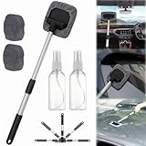 Windshield Wow Magnetic Car Window Cleaner, Windshield Window Cleaner Tool with Microfiber Pads and...