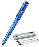 Lamy balloon Tintenroller 311- Volltransparenter Rollerball in der Farbe Blau mit markantem...