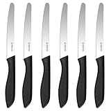 targzier 6 Stück Frühstücksmesser,Tafelmesser mit Wellenschliff aus...