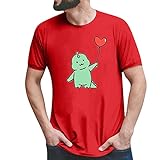 Solar Uhr Herren Valentinstag Cartoon Kurzarm Männer und Frauen Liebhaber Baumwolle T-Shirt für...
