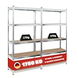 PROREGAL Mega Deal 2X Kellerregal Gorilla | HxBxT 180x90x40cm | Fachlast 175kg | Verzinkt |...