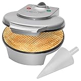 Clatronic® Hörnchenautomat für hauchdünne Waffeln | ideal für Eis-Waffelhörnchen | Backfläche...