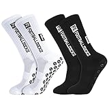 Firtink 2 Paar Fußballsocken, 39-46 Fussball Socken Sportsocken Fußball Anti Rutsch Grip Fußball...