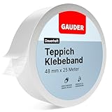 GAUDER Teppichklebeband (25 m) | Klebeband für Bodenbeläge, Treppenstufen und mehr | Teppichband...