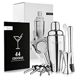 Camium® Cocktail Set [Inkl. Rezeptbuch] Cocktail Shaker Set [Spülmaschinenfest]