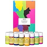 Nazca Colors Permanente und Waschfest Textilfarbe – Set 16 Farben x 30 ml Acryl Stoffmalfarben...