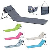 Mojawo TOP Strandliege Strandmatte Sonnenliege Rückenlehne Kissen faltbar mit Handytasche...