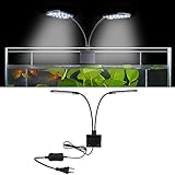 SENZEAL X7 LED Aquarium Beleuchtung Zwillinge Aquarium Lampe Zwei Köpfe LED Licht 220V 15W 1600LM...