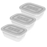 Rotho Freeze 3er-Set Gefrierdosen 1l mit Deckel, Kunststoff (PP) BPA-frei, transparent, 3 x 1l (19,5...