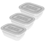 Rotho Freeze 3er-Set Gefrierdosen 1l mit Deckel, Kunststoff (PP) BPA-frei, transparent, 3 x 1l (19.5...