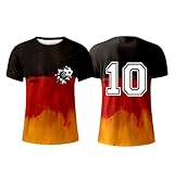 Deutschland Herren T-Shirt Trikot EM 2024 Fußball Trikot mit Nummer Tops Deutschland Fanartikel...