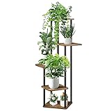 VASZOLA 5-Tier Hölzern Blumenregal Pflanzenregal, Mehrstöckig Blumenständer Pflanzenständer...