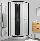 Komplettduschkabine Marwell Prime Style Round 85x85x199,5 cm – Eckduschkabine mit Schiebetüren,...