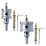 POWERTEC 14912 Hartmetall-Lochsägen für Weich- und Hartmetalle, 3,8 cm und 5,1 cm,...