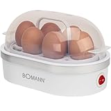 Bomann® Eierkocher 6 Eier | mit akkustischem Signal (Summer) | inkl. Messbecher und Eipicker | Egg...