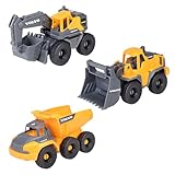 Dickie Toys - Volvo Baustellenfahrzeuge ab 3 Jahre (3 Stück) - Construction Set mit 3...