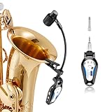 KIMAFUN 2.4G Kabelloses Saxophon Mikrofon, Drahtloses Ansteckbares Instrumentenmikrofon, Drahtloses...