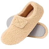 Magtoe Hausschuhe Damen Verstellbare Hausschuhe mit Memory Foam Teddy-Fleece rutschfeste...