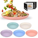BieMian 5 STK Kunststoffplatten Wiederverwendbare, 23cm Camping Teller Essteller, Tiefe Teller,...