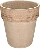 KOTARBAU® Ton-Blumentopf Übertopf Keramik ⌀ 23 cm Terrakotta Frostbeständig Geriffelter Rand...