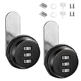 Dulynva 2 Stück Briefkastenschloss 20mm Zahlenschloss aus Zinklegierung Nockenschloss 3-Stellige...