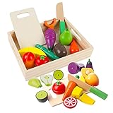 Dilpeak Hölzernes Küche Kinder Spielzeug, Schneiden Sie Obst und Gemüse Magnetspielzeug, Kochen...