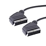 SCART-Kabel 2m, Scart-Stecker auf Scartstecker, 21-Polig, AV Kabel, analoges Audio/Video Kabel,...