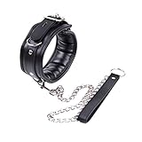 VOEEO Unisex Halsband Leder SM Halsbänder Bondage Erotik Halsband Sexspielzeug (Schwarz & Weich)...