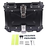 Bisenya 45L Motorrad Topcase Aluminium Heckbox - Reisen Koffer für Helm mit Sicherheitsschloss,...